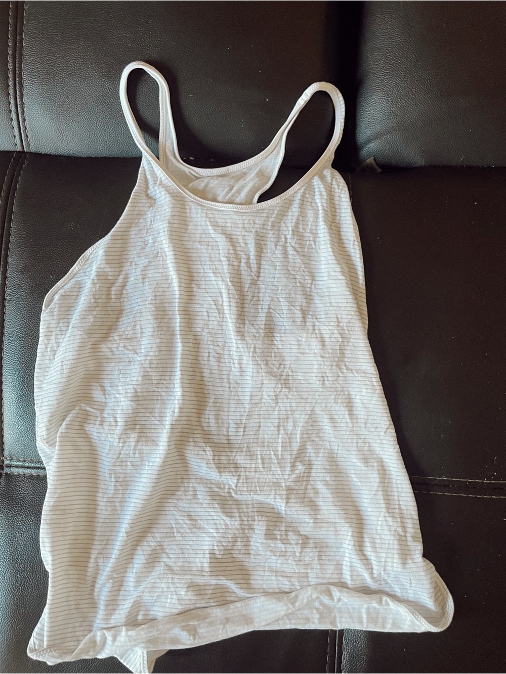 Lululemon Light Gray Striped Racerback Tank - Picture 3 of 3